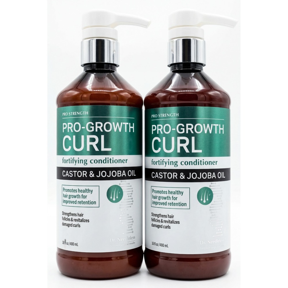 2X Dr. Needleless Pro Strength Growth Curl Fortifying Conditioner , 16 fl oz ea.
